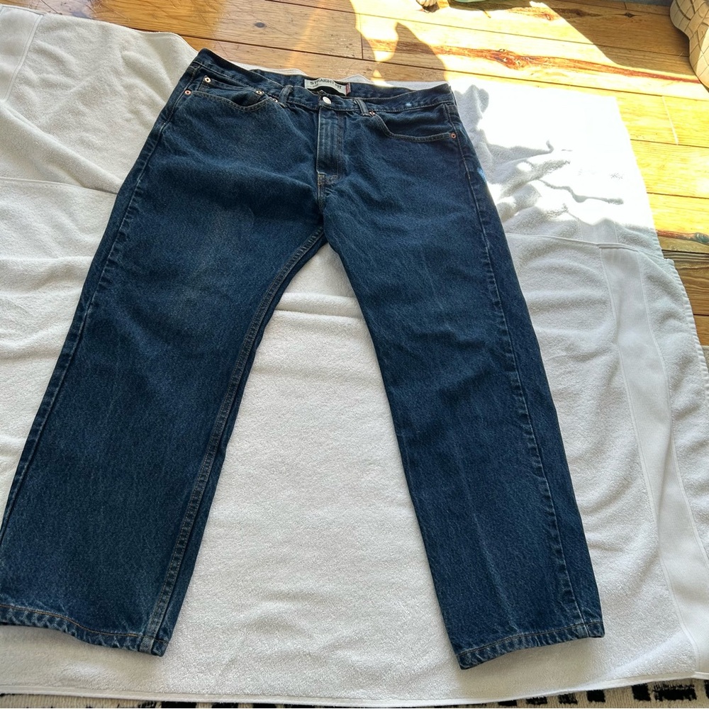 Levi's Men's Dark Indigo Straight-Leg Jeans 505 36x30